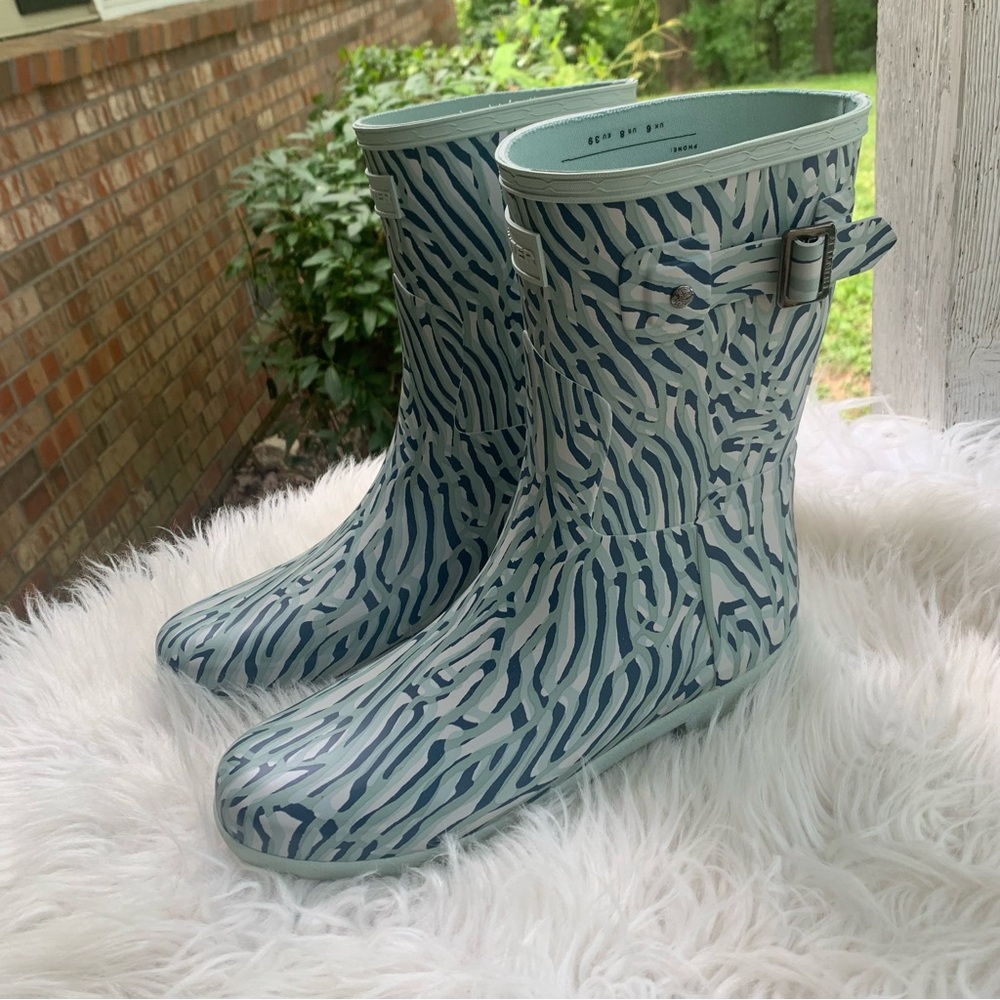 Hunter Sea Spray Patterned Short Rubber Boots - Picture 5 of 13